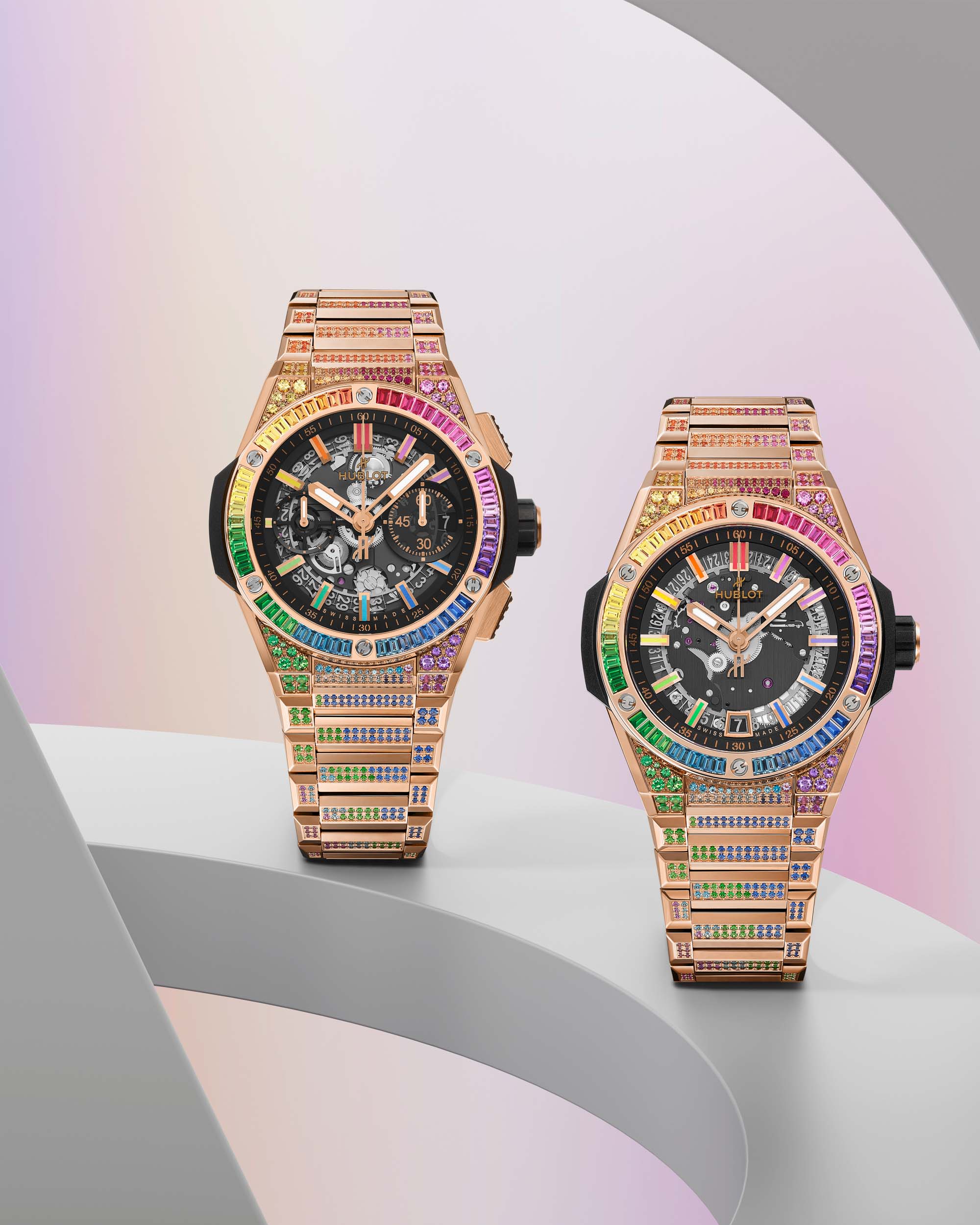 Новые модели Hublot Big Bang Unico Integrated Rainbow и Big Bang Unico Time Only Rainbow