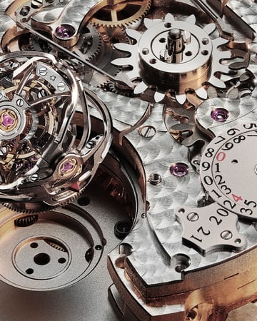 Часы Jaeger-LeCoultre Duometre Heliotourbillon Perpetual Q6202420, крупный план калибра