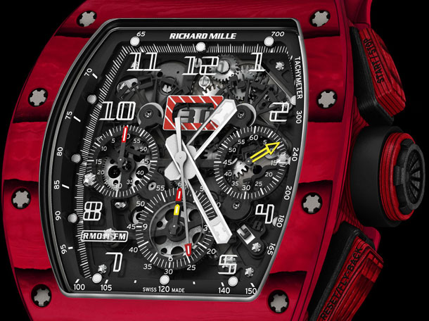 Richard-Mille-RM-011-Red-TPT-Quartz-automatic-flyback-chronograph-dial-close-up