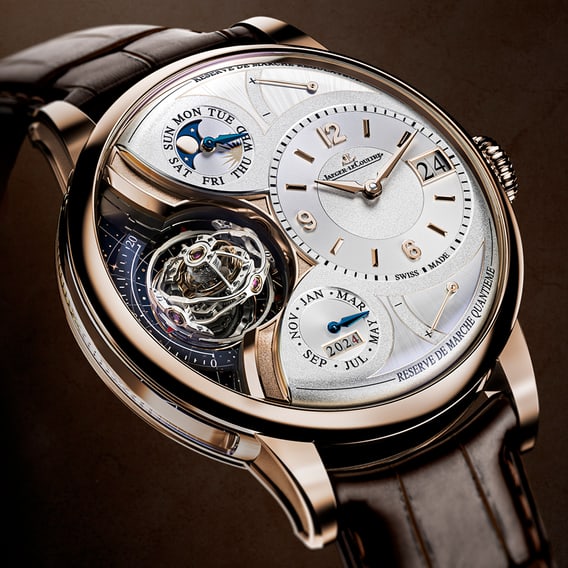 Jaeger-LeCoultre Duometre Heliotourbillon Perpetual Q6202420 watch, close-up of the dial