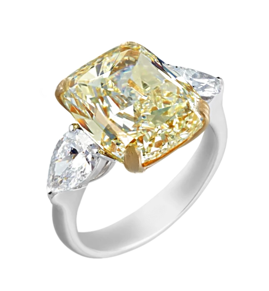 Кольцо с бриллиантом 6.03ct Fancy Yellow