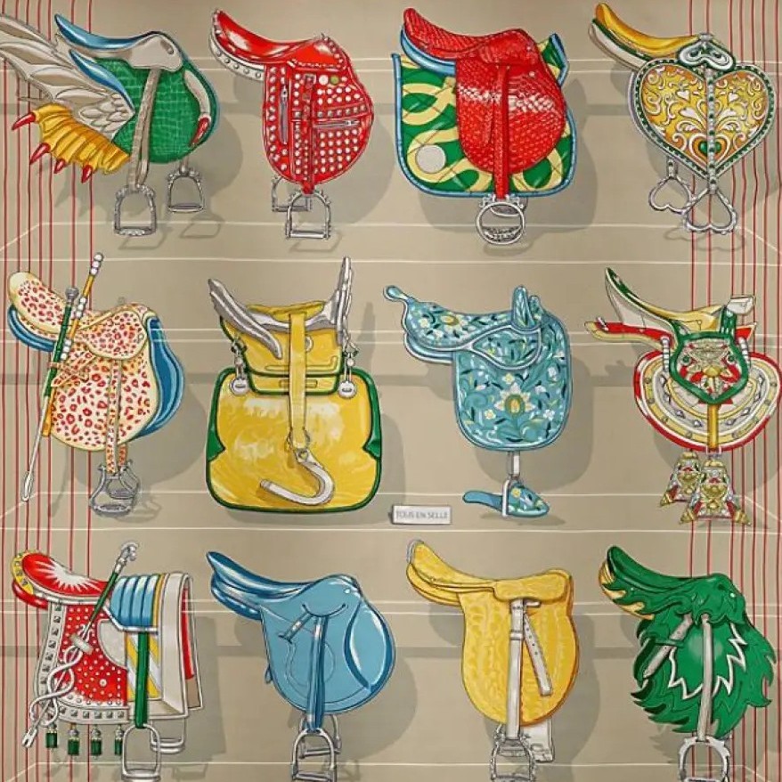 (Русский) Шелковый платок Hermes